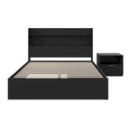 Lit plateforme Hunter avec tête de lit et table de chevet à 1 tiroir