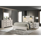 Ensemble de chambre à coucher Edyth 5 pièces avec panneaux LED blancs