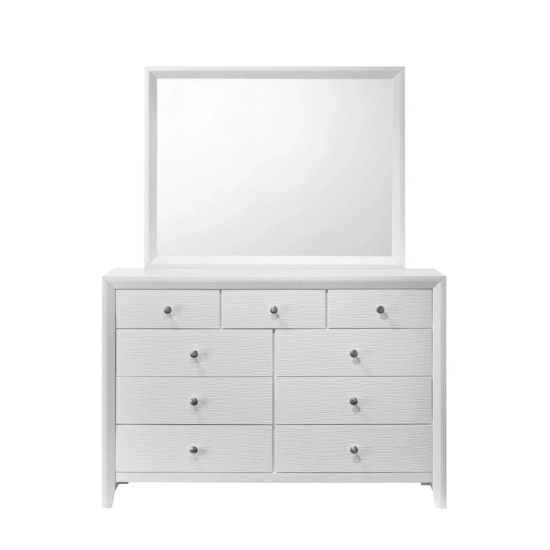 Ensemble de chambre à coucher Sim 5 pièces à panneaux blancs