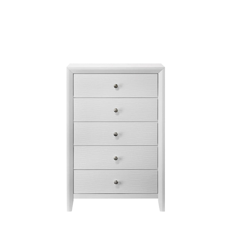 Ensemble de chambre à coucher Sim 5 pièces à panneaux blancs