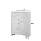 Ensemble de chambre à coucher Sim 5 pièces à panneaux blancs