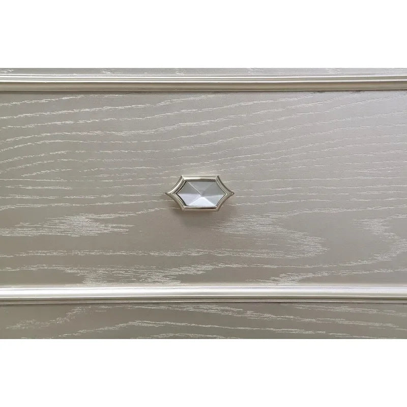 Lit de rangement Rosarito en chêne argenté et ivoire, 5 pièces