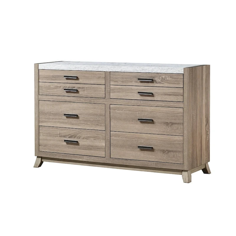 Ensemble de chambre à coucher Daemon 3 pièces à panneaux marron clair