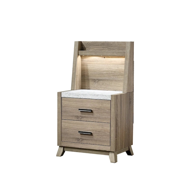 Ensemble de chambre à coucher Daemon 3 pièces à panneaux marron clair