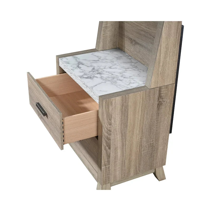 Ensemble de chambre à coucher Daemon 3 pièces à panneaux marron clair