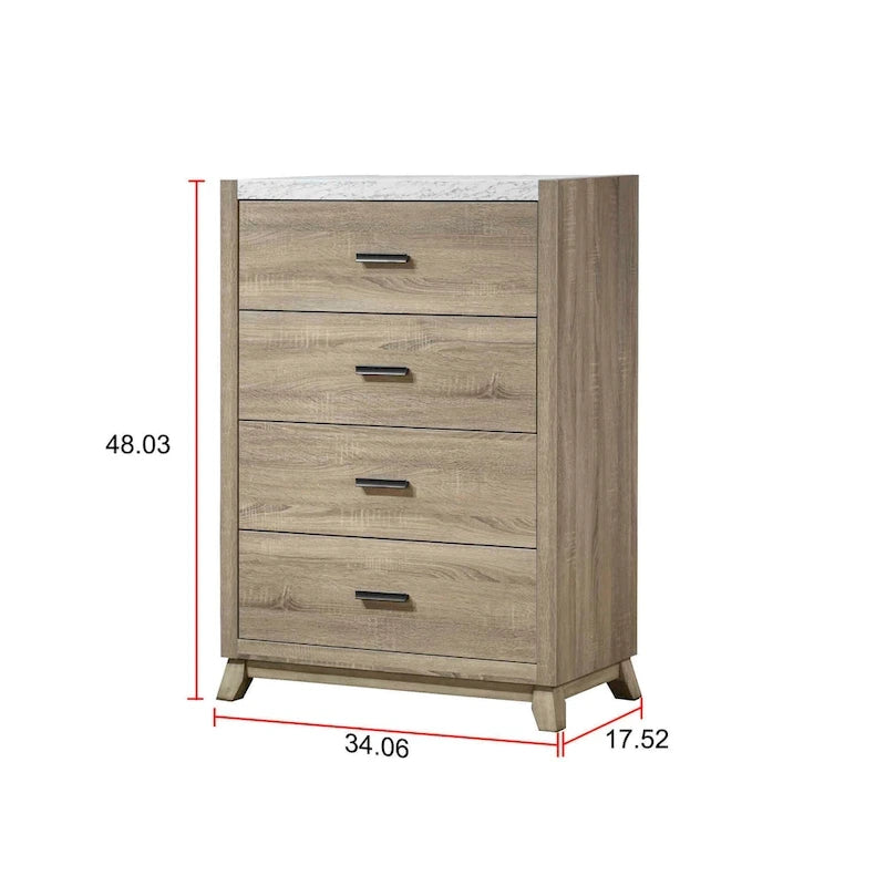 Ensemble de chambre à coucher Daemon 3 pièces à panneaux marron clair