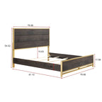 Ensemble de chambre à coucher Wedro 3 pièces à panneaux rustiques marron foncé