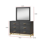 Ensemble de chambre à coucher Wedro 3 pièces à panneaux rustiques marron foncé