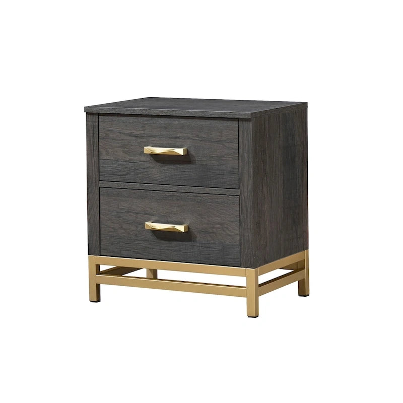 Ensemble de chambre à coucher Wedro 3 pièces à panneaux rustiques marron foncé