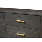 Ensemble de chambre à coucher Wedro 3 pièces à panneaux rustiques marron foncé
