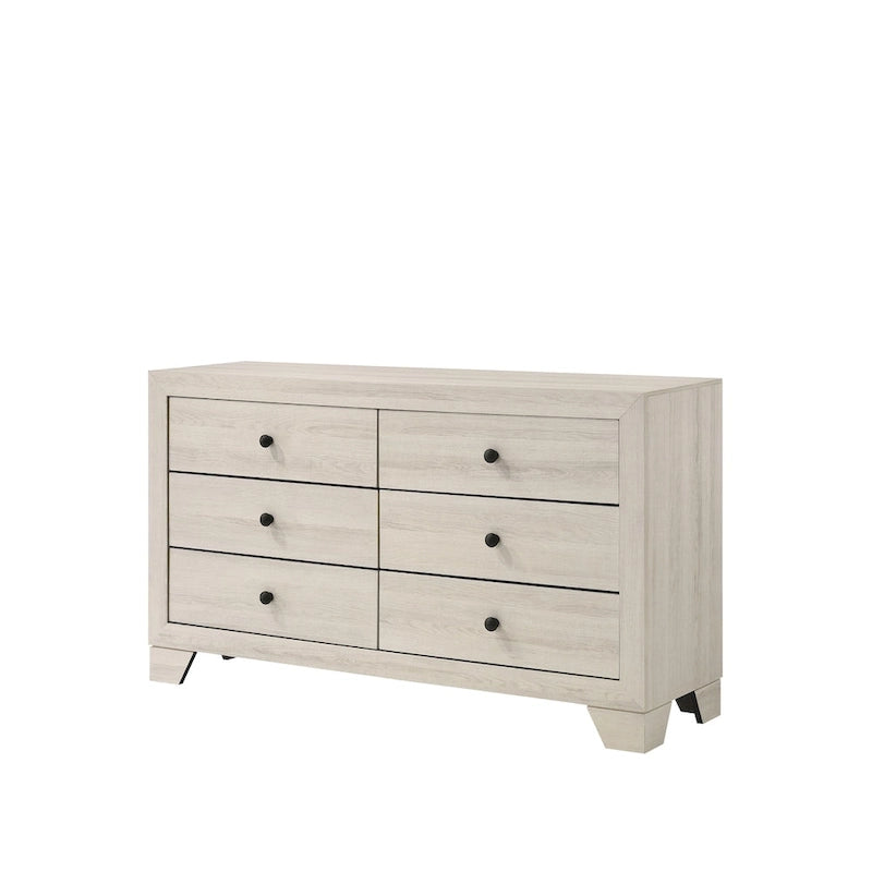 Ensemble de chambre à coucher Annis blanc 6 pièces avec plateforme