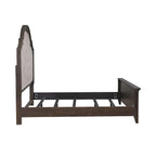 Lit, commode, miroir et table de chevet rembourrés couleur marron selle de Paradise Valley