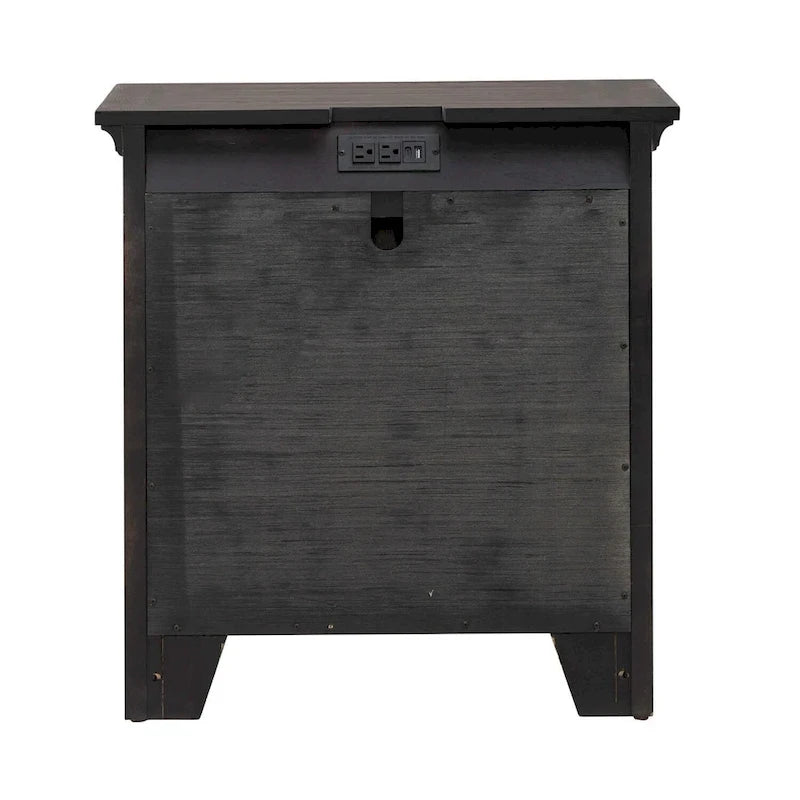 Lit, commode, miroir et table de chevet rembourrés couleur marron selle de Paradise Valley