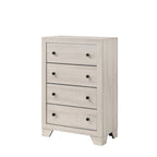Ensemble de chambre à coucher Annis blanc 4 pièces avec plateforme