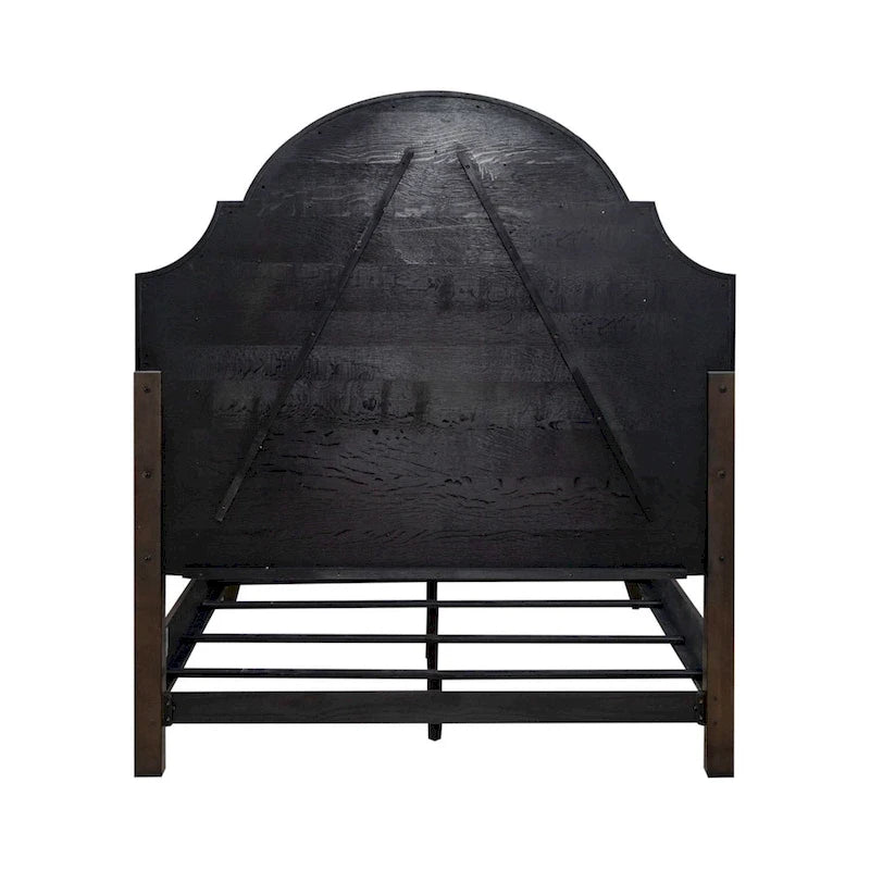 Ensemble lit, commode et miroir rembourrés marron selle Paradise Valley