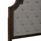 Ensemble lit, commode et miroir rembourrés marron selle Paradise Valley