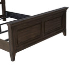 Ensemble lit, commode et miroir rembourrés marron selle Paradise Valley