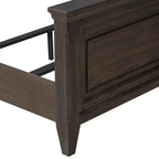 Ensemble lit, commode et miroir rembourrés marron selle Paradise Valley