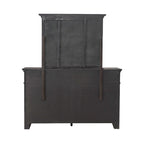 Ensemble lit, commode et miroir rembourrés marron selle Paradise Valley