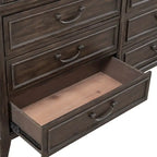 Ensemble lit, commode et miroir rembourrés marron selle Paradise Valley