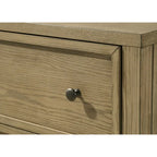 Ensemble de chambre à coucher Newell 5 pièces avec plateforme et lit à baldaquin rembourré marron clair
