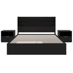 Lit plateforme Hunter avec tête de lit et 2 tables de chevet