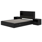 Lit plateforme Hunter avec tête de lit et 2 tables de chevet
