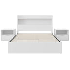 Lit plateforme Hunter avec tête de lit et 2 tables de chevet