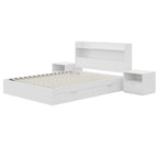 Lit plateforme Hunter avec tête de lit et 2 tables de chevet