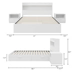Lit plateforme Hunter avec tête de lit et 2 tables de chevet