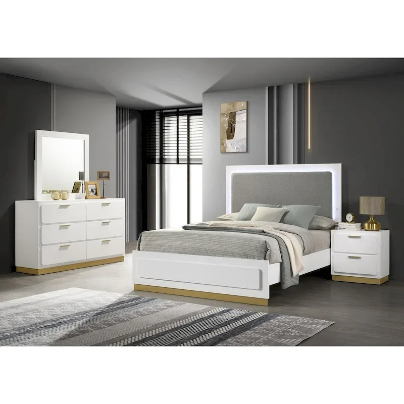 Ensemble de chambre à coucher rembourré Sophia 4 pièces
