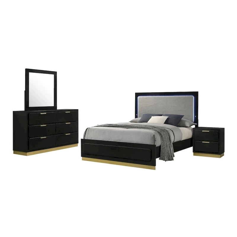Ensemble de chambre à coucher rembourré Sophia 4 pièces