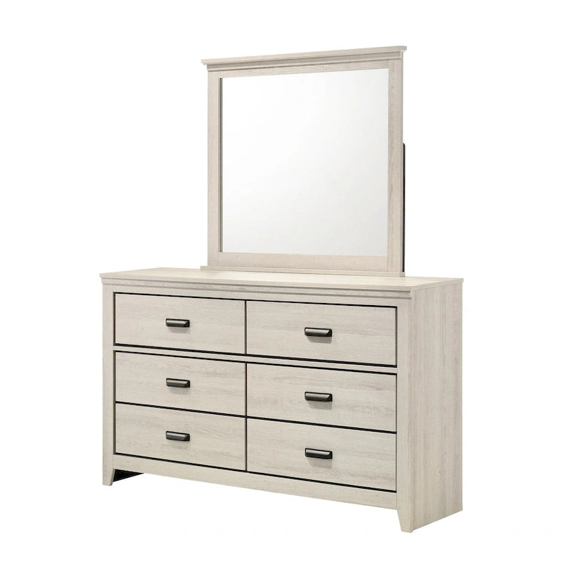 Ensemble de chambre à coucher Edyth 6 pièces avec panneaux LED blancs