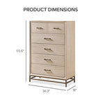 Ensemble de chambre à coucher 6 pièces en chêne massif Drayden de Furniture of America