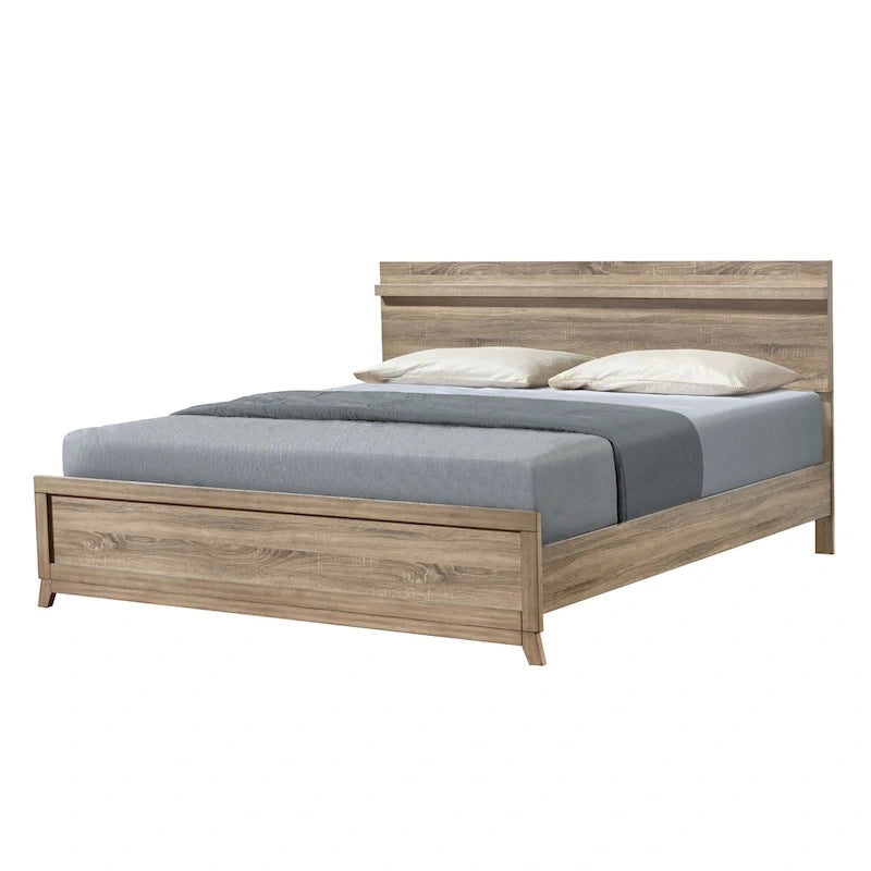 Ensemble de chambre à coucher Daemon 6 pièces à panneaux marron clair