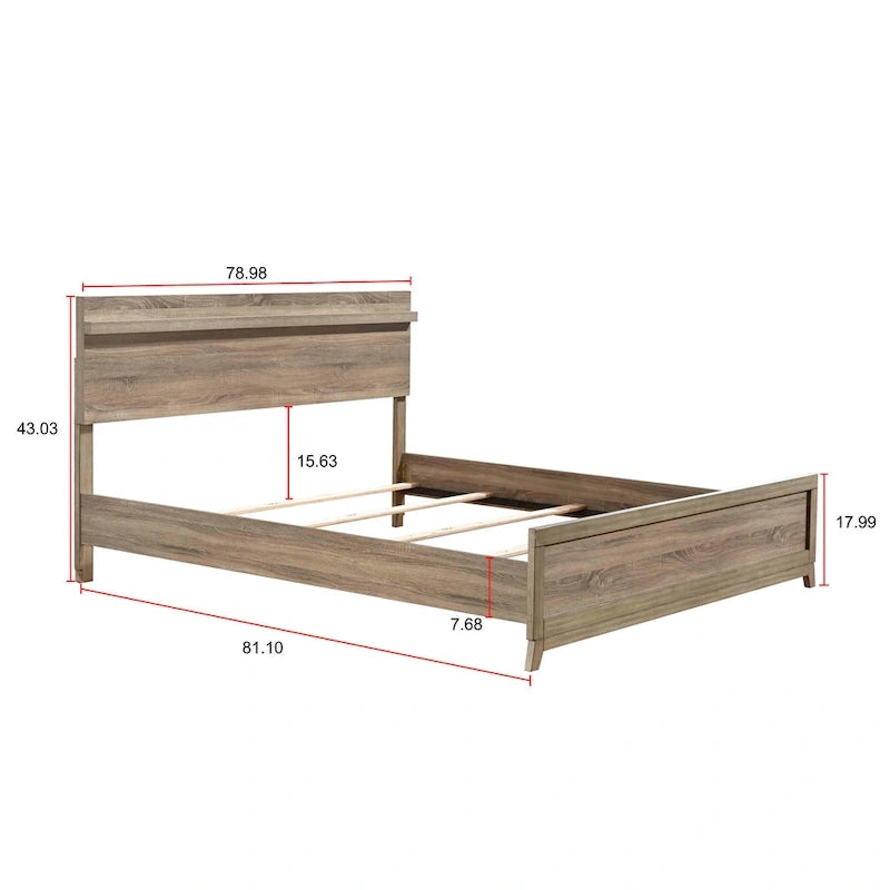 Ensemble de chambre à coucher Daemon 6 pièces à panneaux marron clair