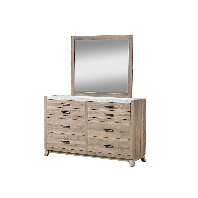 Ensemble de chambre à coucher Daemon 6 pièces à panneaux marron clair