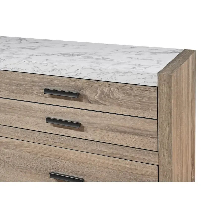 Ensemble de chambre à coucher Daemon 6 pièces à panneaux marron clair