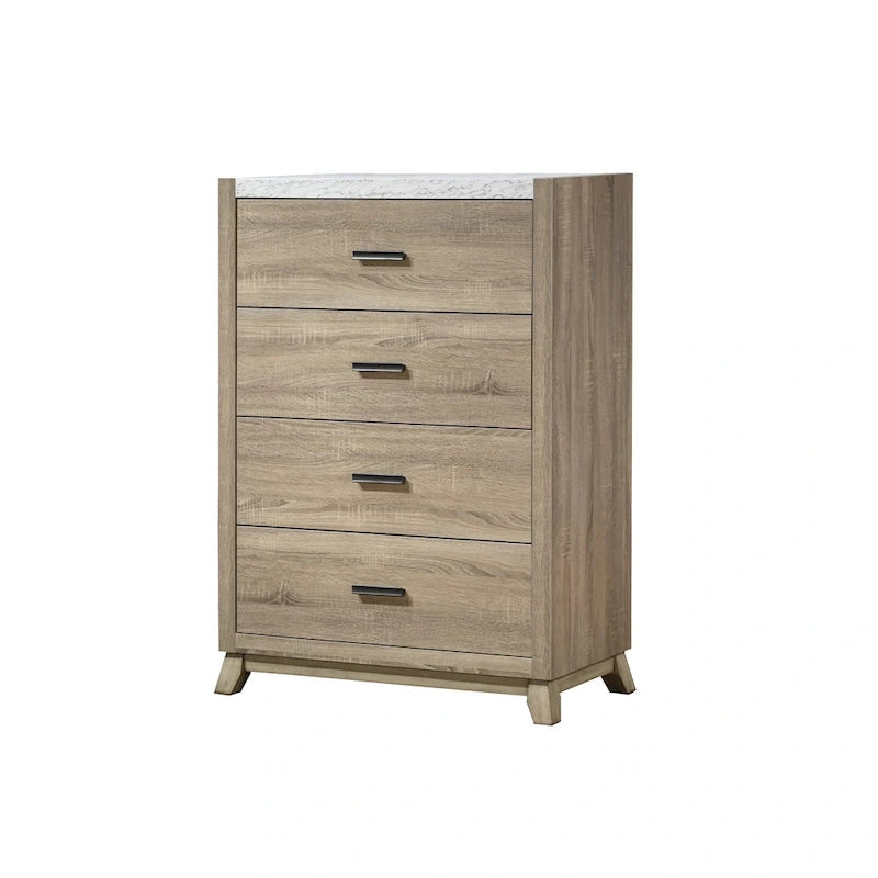 Ensemble de chambre à coucher Daemon 6 pièces à panneaux marron clair