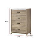 Ensemble de chambre à coucher Daemon 6 pièces à panneaux marron clair