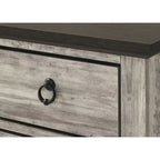 Ensemble de chambre à coucher Aimon 4 pièces, panneaux gris rustiques