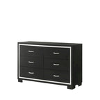 Ensemble de chambre à coucher Pedro 3 pièces en velours noir capitonné
