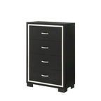 Ensemble de chambre à coucher Pedro 3 pièces en velours noir capitonné