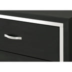 Ensemble de chambre à coucher Pedro 3 pièces en velours noir capitonné