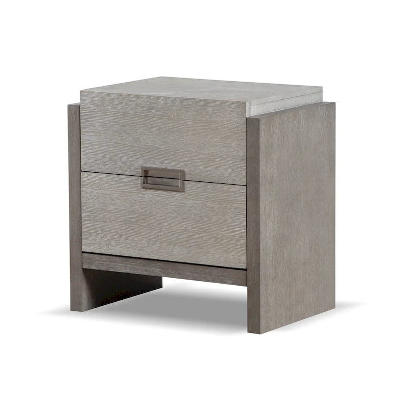 Ensemble de chambre à coucher 5 pièces Cruz de Furniture of America, composé d'un lit contemporain en bois massif gris, de 2 tables de chevet, d'une commode et d'un miroir.