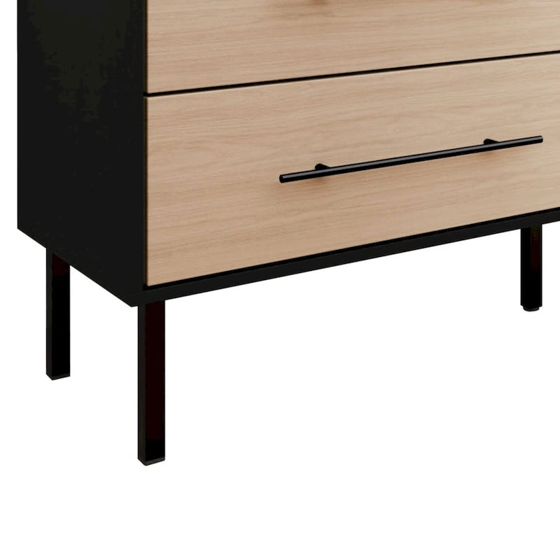 Ensemble de chambre à coucher en bois vintage 4 pièces CraftPorch