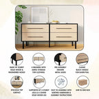 Ensemble de chambre à coucher en bois vintage 4 pièces CraftPorch