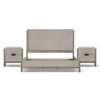 Ensemble de chambre à coucher 3 pièces et 2 tables de chevet Cruz Contemporary en bois massif gris de Furniture of America