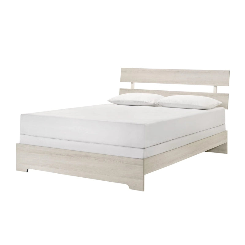 Ensemble de chambre à coucher Annis 3 pièces blanc avec plateforme