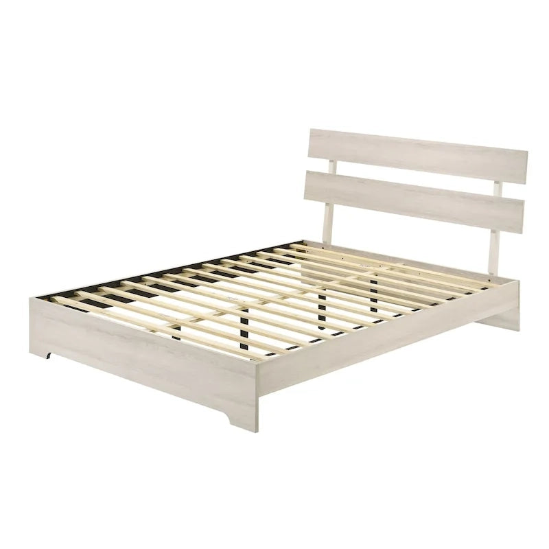 Ensemble de chambre à coucher Annis 3 pièces blanc avec plateforme